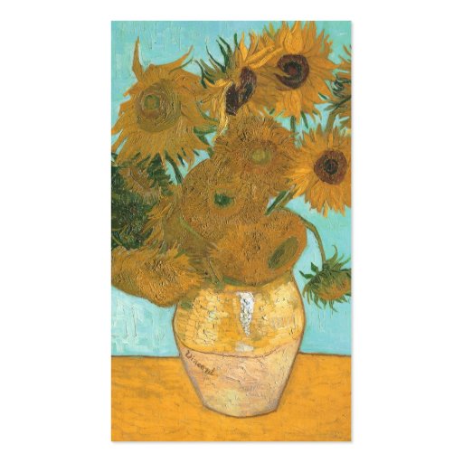 Vase with Twelve Sunflowers by Vincent van Gogh Business Card Templates (back side)