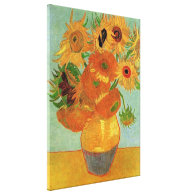 vase with twelve sunflowers, Van Gogh Canvas Prints