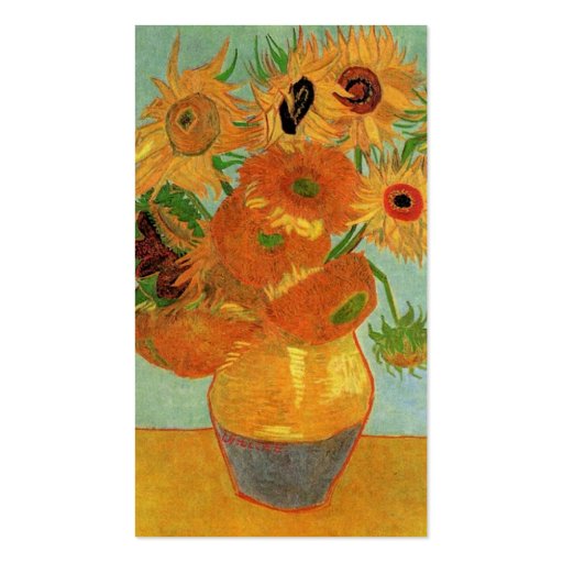 Vase with Twelve Sunflowers, Vincent van Gogh. Business Card Templates (back side)