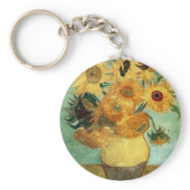 Vase with Twelve Sunflowers, Vincent van Gogh Key Chains
