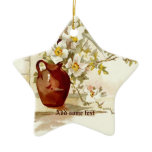 Vase with white roses vintage watercolor ornament ornaments