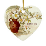 Vase with white roses vintage watercolor ornament ornaments