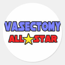 Vasectomy All Star Round Sticker