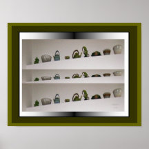 Vases in White Corner Poster