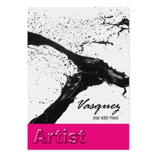 Vasquez - Bold Artist Painter Illustrator fuschia Business Card Templates