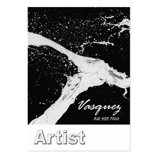 Vasquez - Bold Artist Painter Illustrator (white) Business Card Templates