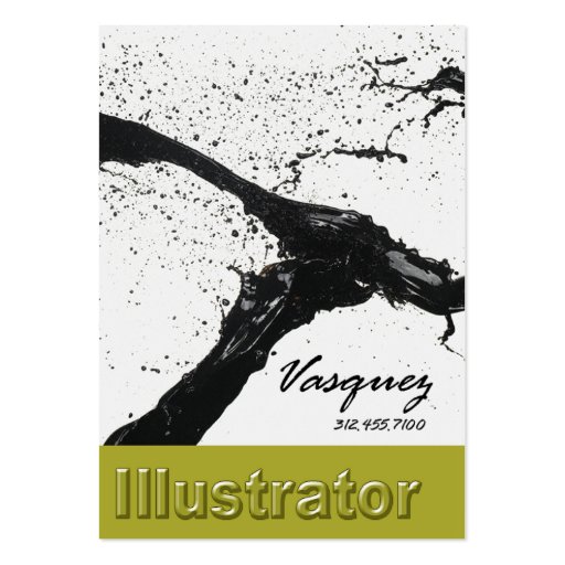 Vasquez - Bold Illustrator Artist Painter (celery) Business Card Template (front side)