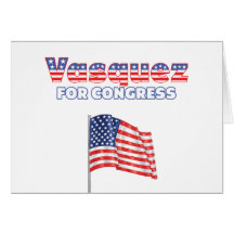 Vasquez for Congress Patriotic American Flag Cards