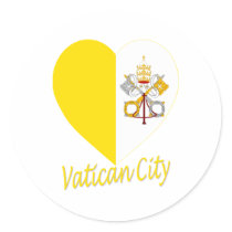 Vatican City Flag Heart Love stickers by Vexillophile Vatican City Flag Heart Love stickers