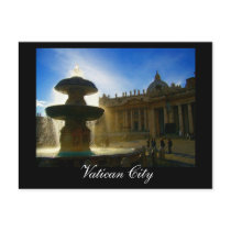 vatican city fountain postcards
