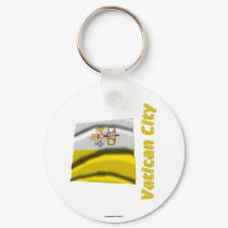Vatican City Waving Flag with Name keychains
