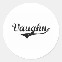 Vaughn Classic Style Name Round Sticker