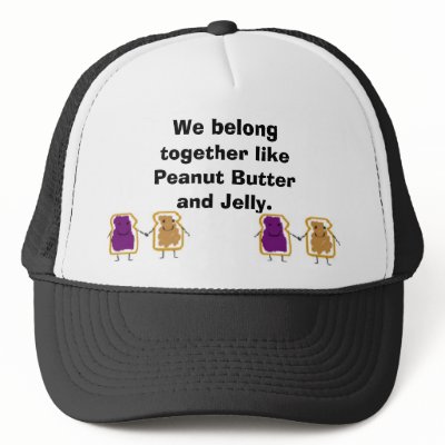 vdfav, vdfav, We belong together like Peanut Bu... Trucker Hats by Emsters_Art