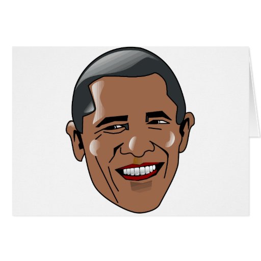 Vector Barack Obama head Greeting Card