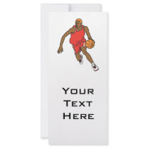 vector basketball player dribbling custom rack card