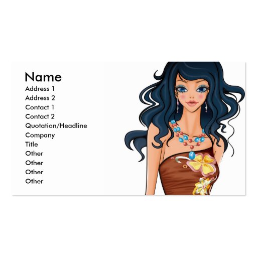 Vector_Beauties_-0005, Name, Address 1, Address... Business Card (front side)