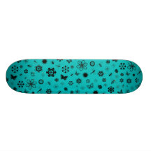 Vector Bugs & Flowers (Teal Background) Skateboard Decks