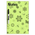 Vector Bugs & Flowers (Version B Grass Green) Dry-Erase Whiteboards