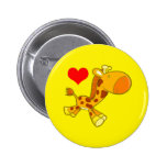 Vector Cartoon  giraffe with heart Button