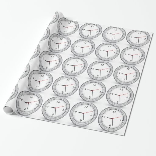 Vector clock design wrapping paper Zazzle