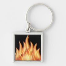 vector-flames1- HOT FIRE FLAMES BURING BLACK ORANG Key Chain