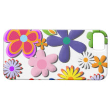 Vector floral retro del flower power iPhone 5 cárcasa