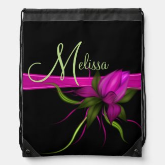 Vector Flower Drawstring Backpack