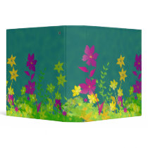 flowers, spring, summer, garden, purple, pink, green, gardening, vector, illustration, dooni designs, flora, plants, Binder with custom graphic design