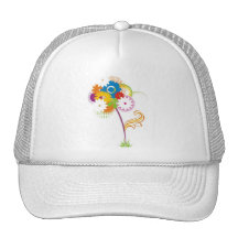 vector_flower mesh hats