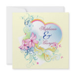 Vector Flowers And Heart Save The Date Wedding Announcements