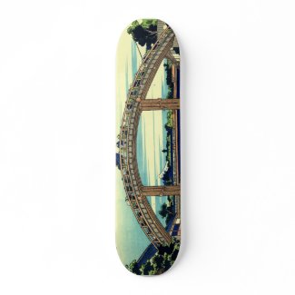 Vector Fuji through the Mannen bridge skateboard