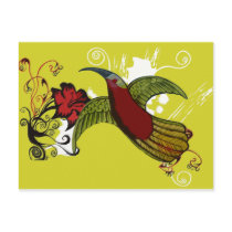 Vector Green Bird postcards by myhome71 Vector Green Bird postcards