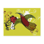 Vector Green Bird Postcard