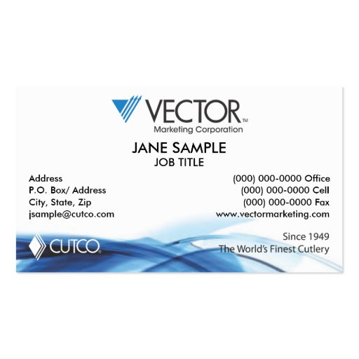 Vector Marketing Business Card (front side)