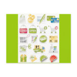 Vector Shop Icons Postcard
