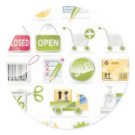 Vector Shop Icons Round Sticker