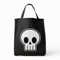 Vector Skull Halloween Trick or Treat Grocery Tote bags