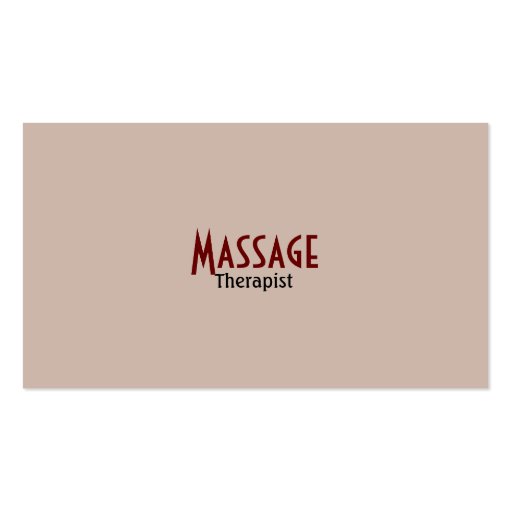 Vectored Lady Massage Therapy Business Card (back side)