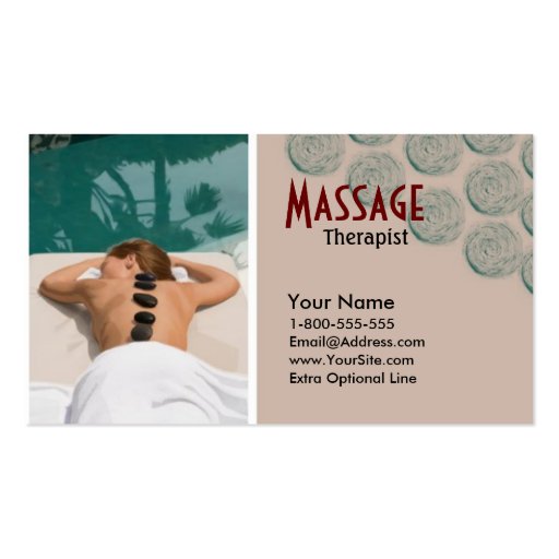 Vectored Lady Massage Therapy Business Card