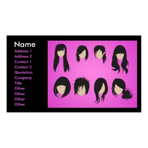 vectorvaco_09102001_hair_style_large, Name, Add... Business Card (front side)