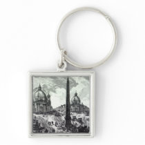 Veduta della Piazza del Popolo, c.1750 Key Chain