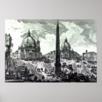 Veduta della Piazza del Popolo, c.1750 Poster