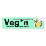 Veg*n Bumper Sticker w/border for ... - Customized