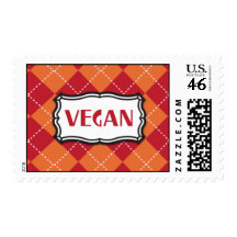 Vegan Argyle Pattern Postage