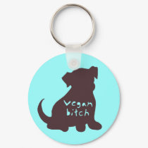 Vegan B*tch (brown) Key Chain keychains by SaraMonster Vegan B*tch (brown) Key Chain keychains