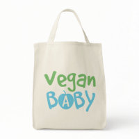 Vegan Baby Boy Organic Grocery Tote Bag bag