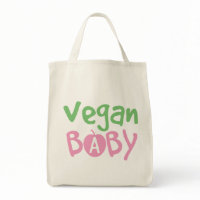 Vegan Baby Girl Organic Grocery Tote Bag bag