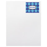 Vegan (Blue Argyle Pattern) Customized Letterhead