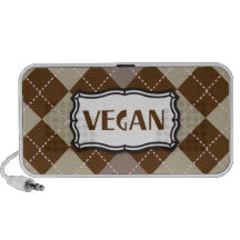 Vegan (Brown Argyle) Mini Speakers
