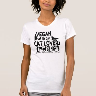 Vegan Cat Lover Humor T Shirt